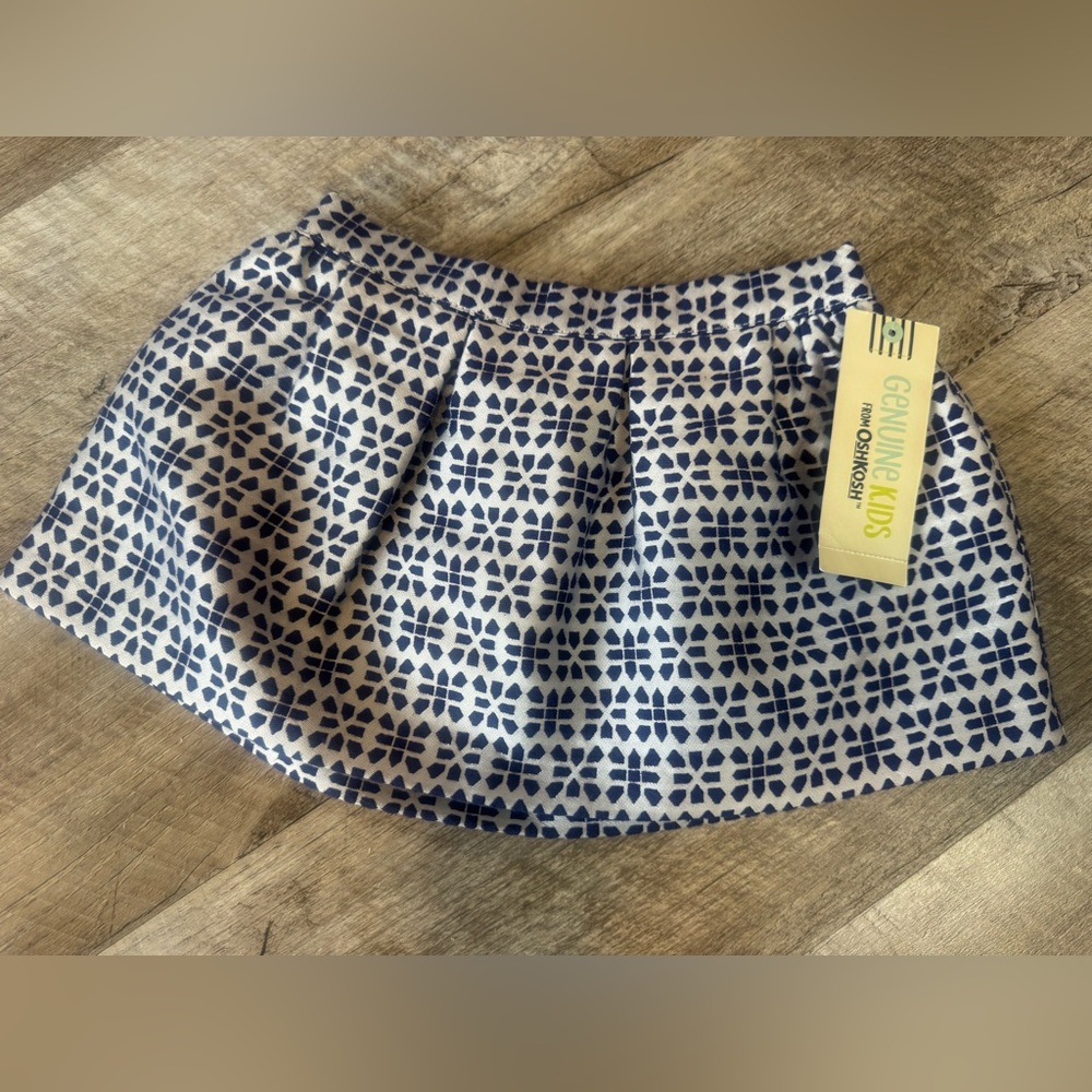 Oshkosh Girls’ Charming Navy and White Jacquard Mini Skirt